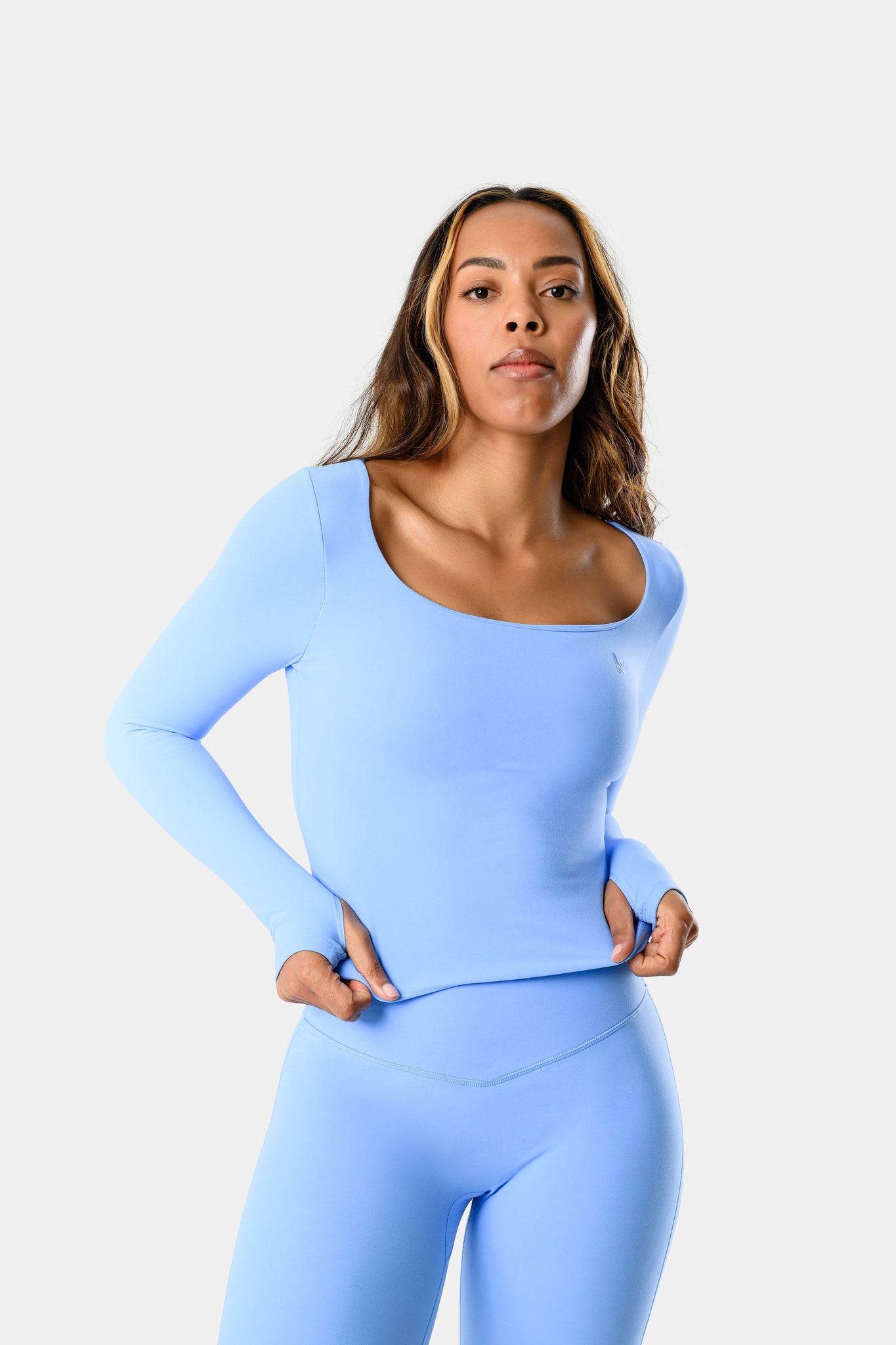 Lila Long Sleeve Top - Baby Blue