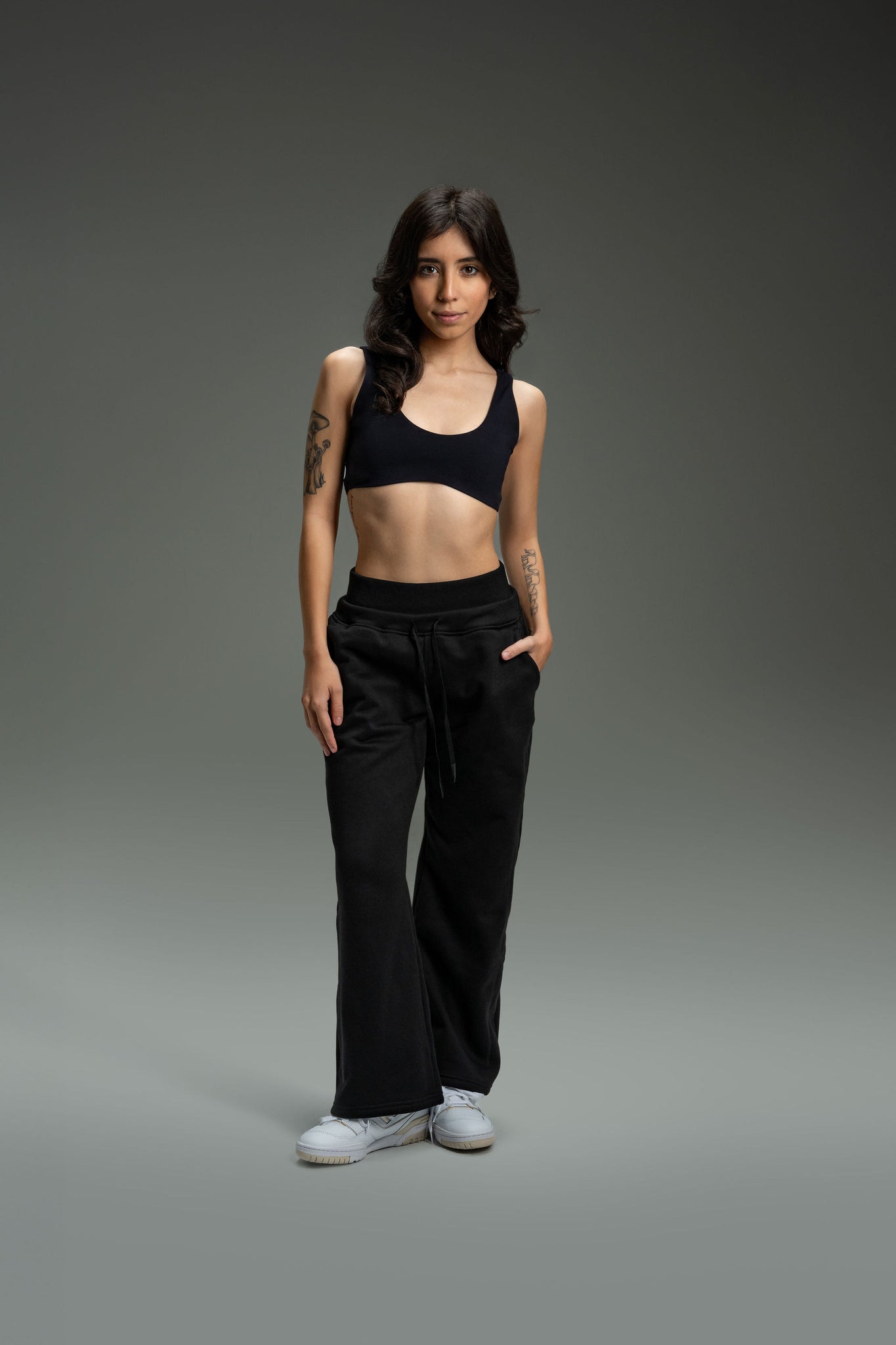 CozyTec Wide Leg Sweatpants 30"  - Black