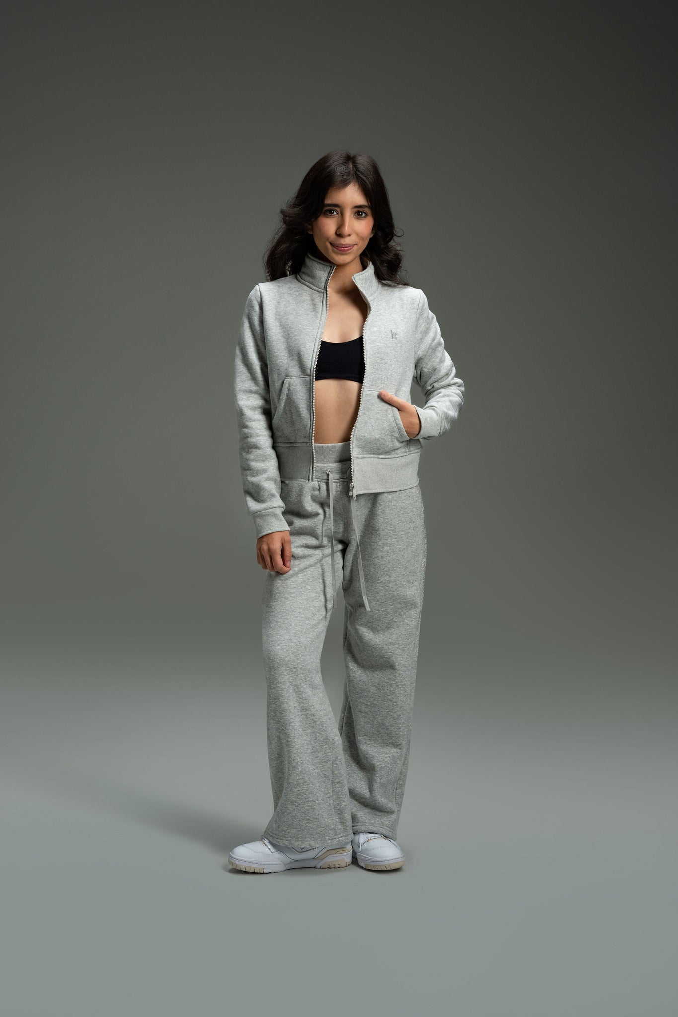 CozyTec Wide Leg Sweatpants 30" - Heather Grey