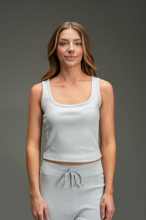 Essential Ribbed Tank Top - Heather Grey