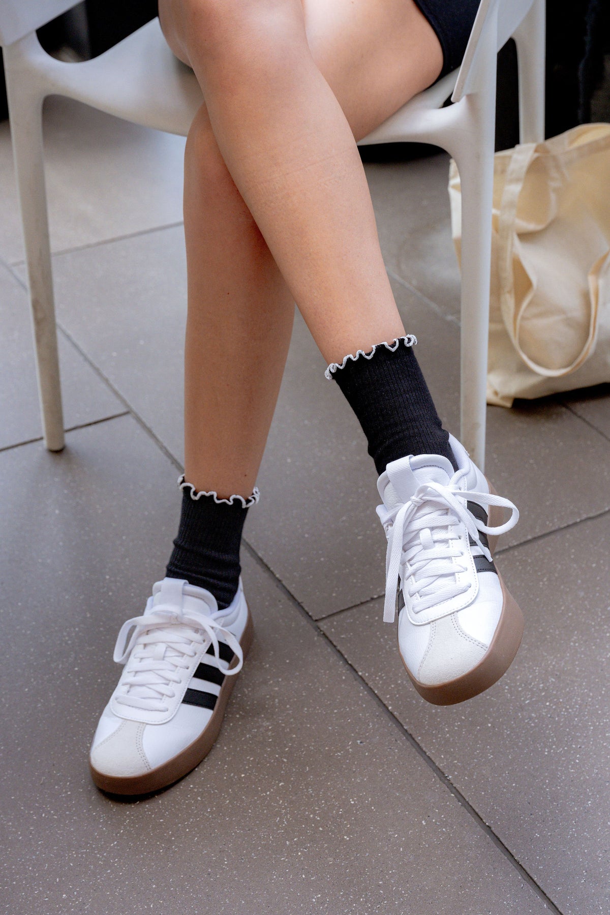 The Ruffle Rib Half Calf Sock