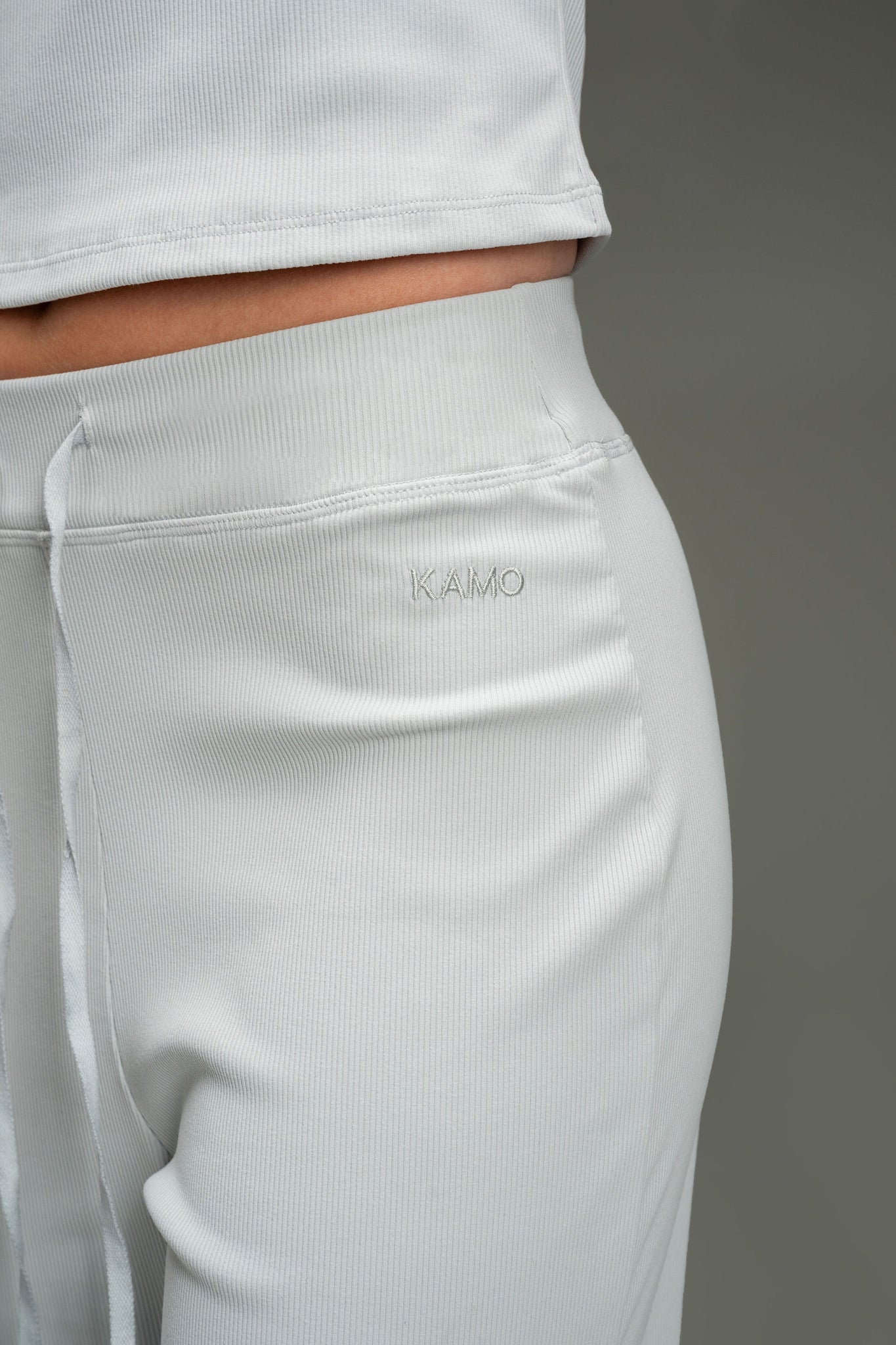 Rib Relaxed Pants 26" - Heather Grey